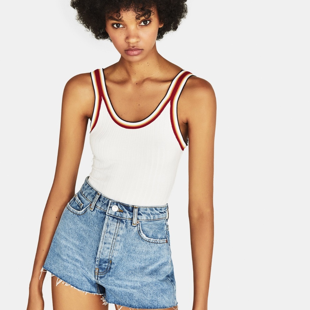 Bershka bodysuit with contrasting trim